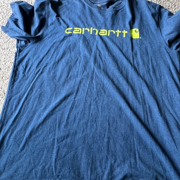 Carhartt Navy Tee with Gold Logo - Picture 1 of 3